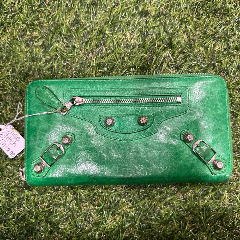 Balenciaga Green Leather Women's Wallet